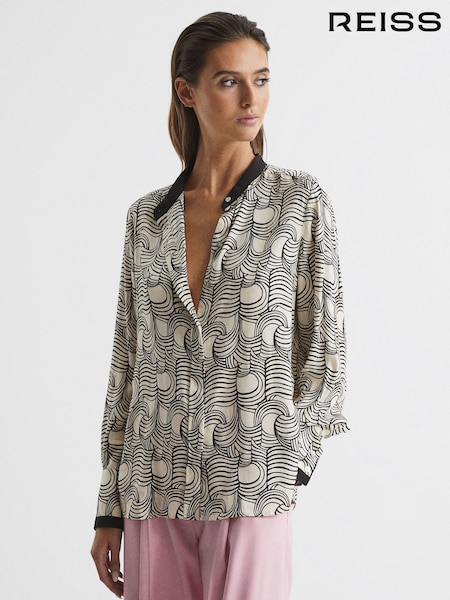 Reiss Jess Swirl Print Shirt Blouse (M68427) | €225