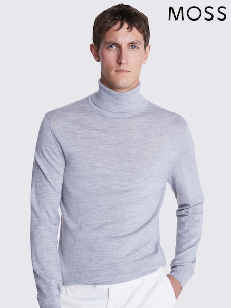 MOSS Grey Merino Blend Roll Neck Jumper (M68741) | R$ 590