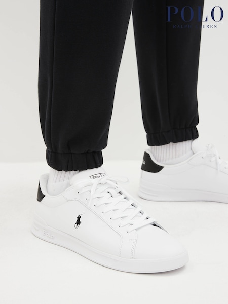 Polo Ralph Lauren White Leather Heritage Court II Trainers (M70299) | LEI 856