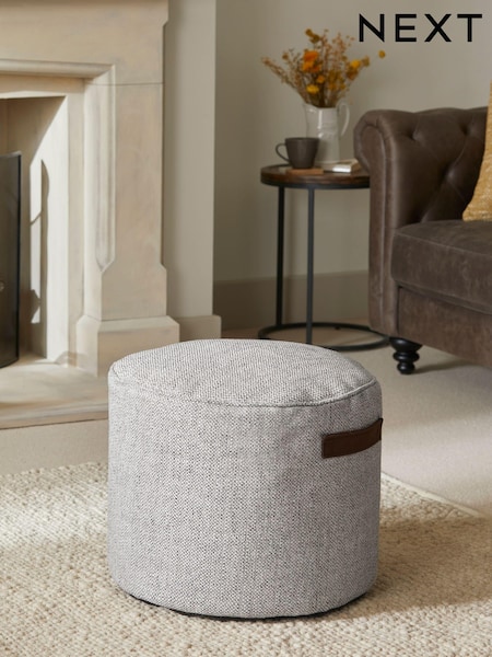 Dove Grey Pouffe With Handles (M70657) | 294 QAR
