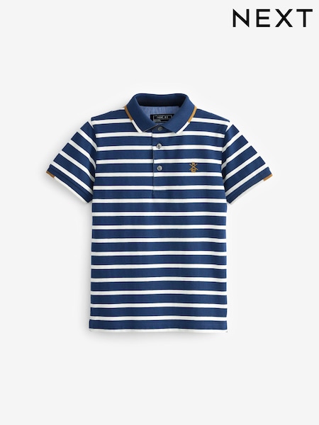 Mornarsko modra - Short Sleeve Stripe Polo Shirt (3-16yrs) (M70681) | € 9 - € 14