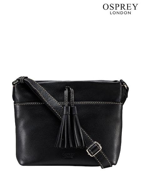 OSPREY LONDON Grainy Hide Leather Savanna Cross-Body Bag (M71297) | 708 LEI