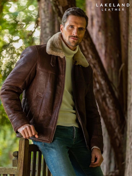 Lakeland Leather Brown Hawker Sheepskin Flying Jacket (M71494) | €330