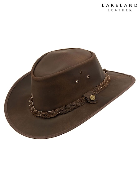 Marrón - Lakeland Leather Outback Iii Australian Style Leather Hat (M71504) | 57 €
