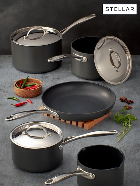 Stellar Hard Anodised Non Stick 5 Piece Saucepan Set (M71751) | € 243