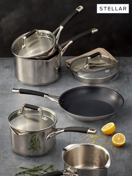 Stellar Silver Induction 5 Piece Draining Saucepan Set (M71754) | kr4 000