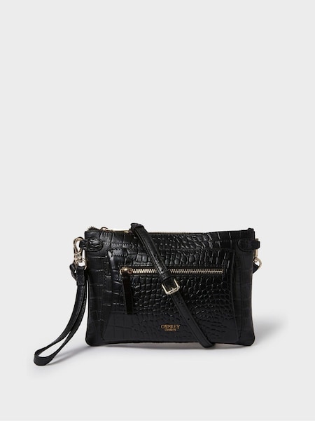 Osprey London The Ruby Leather Cross-Body Cognac Clutch (M71904) | ₪377