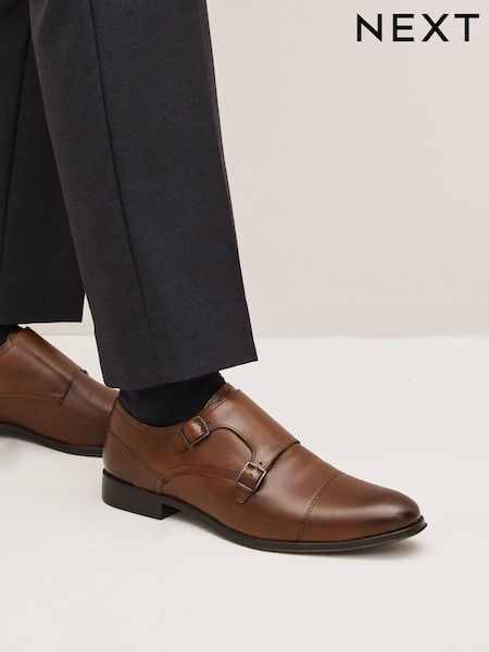 Rjava - Leather Double Monk Shoes (M73109) | € 27