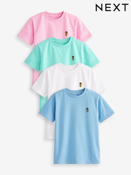 Tonos pastel - Short Sleeve Stag Embroidered T-Shirts 4 Pack (3-16yrs) (M73506) | 28 € - 36 €