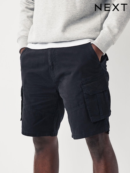 שחור - 100% Cotton Cargo Shorts (M74182) | ‏90‏₪