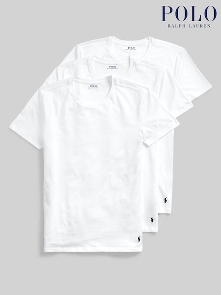 Polo Ralph Lauren White Slim 100% Cotton T-Shirts 3 Pack (M74561) | €80