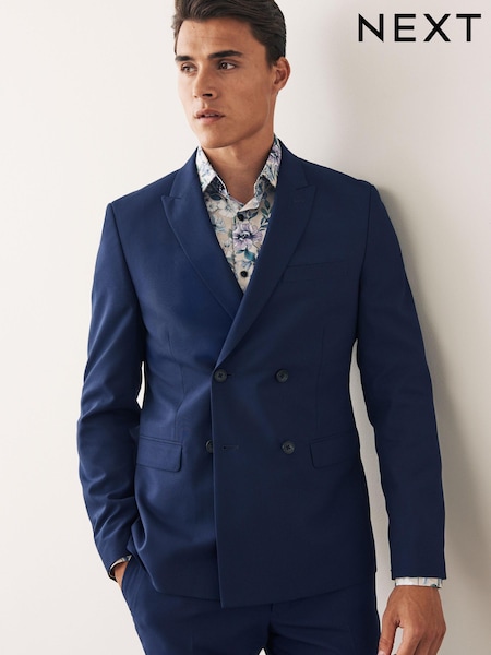 Bright Blue Double Breasted Suit Jacket (M74564) | €12