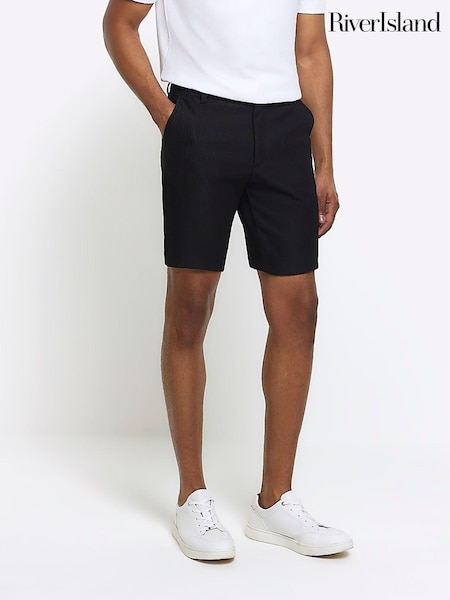 River Island Black Plisse Shorts (M75545) | €17.50