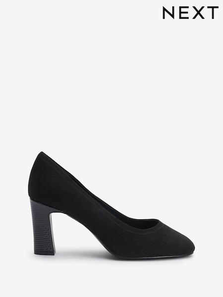 Black Extra Wide Fit Forever Comfort® Round Toe Block Heel Court Shoes (M76000) | AED71