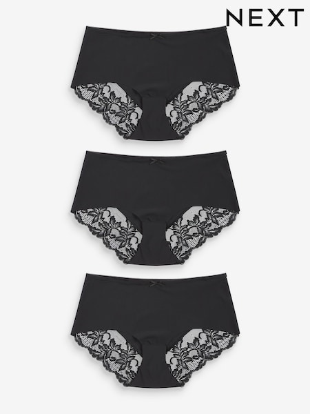 Schwarz - No VPL Lace Back Briefs 3 Pack (M76014) | 14 €