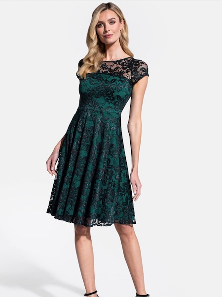 HotSquash Green Lace Fit And Flare Dress (M76496) | €184