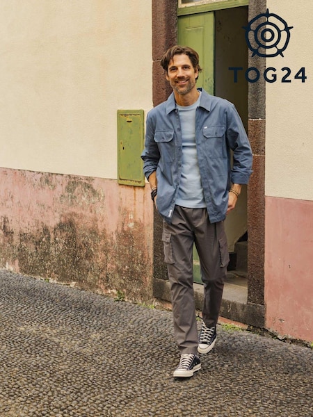 Tog 24 Blue Hatch 100% Cotton Overshirt Coat Jacket (M76621) | €33