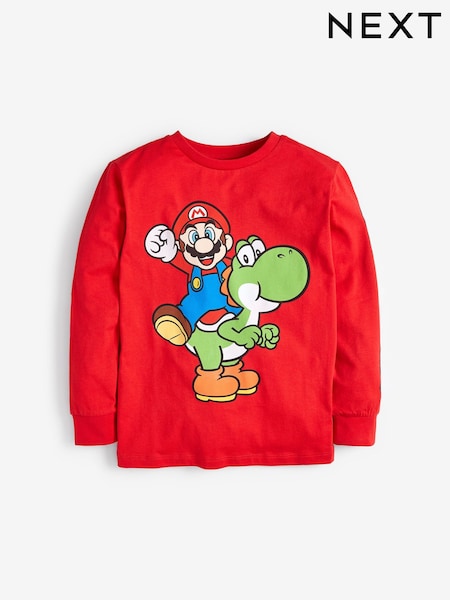 Red Mario and Yoshi Gaming Long Sleeve T-Shirt (3-16yrs) (M76744) | €14 - €16