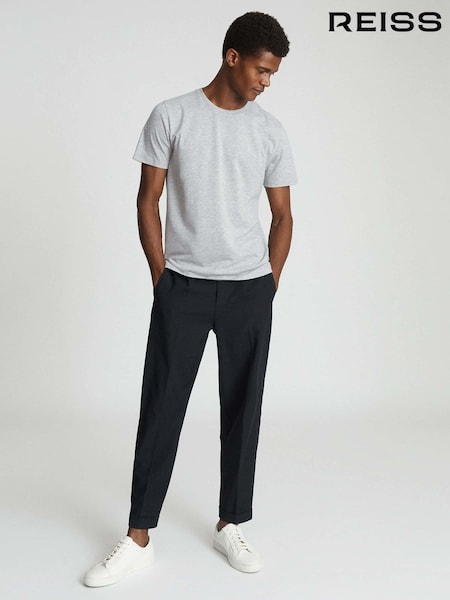Reiss Grey Reiss Bless Marl Regular Fit Crew Neck T-Shirt (M77022) | 184 QAR