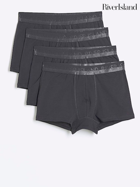 رمادي - River Island Blue Split 100% Cotton Boxers 4 Pack (M77265) | ‏14 ر.ع.‏