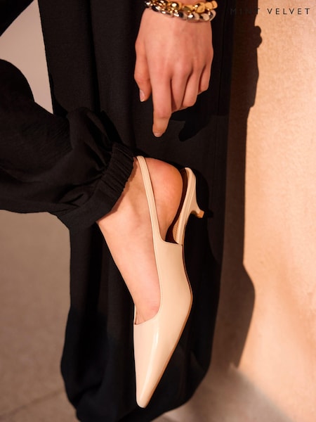 White - Mint Velvet Skye Slingback Court Heels