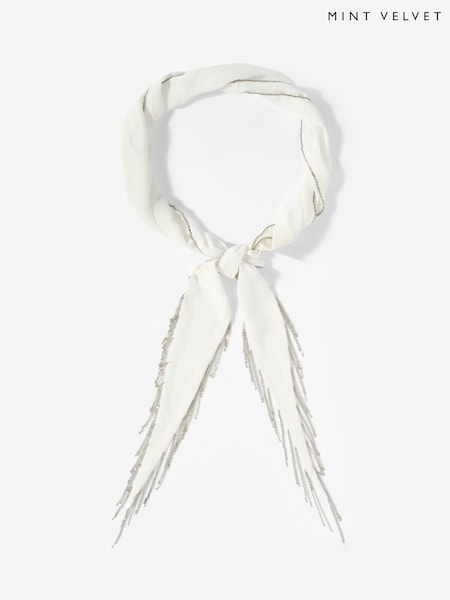 Vit - Mint Velvet Chain Fringe Skinny Scarf