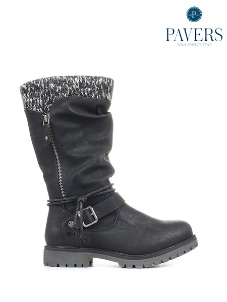Pavers Womens Wide Fit Casual Mid Calf Boots (M78552) | €34