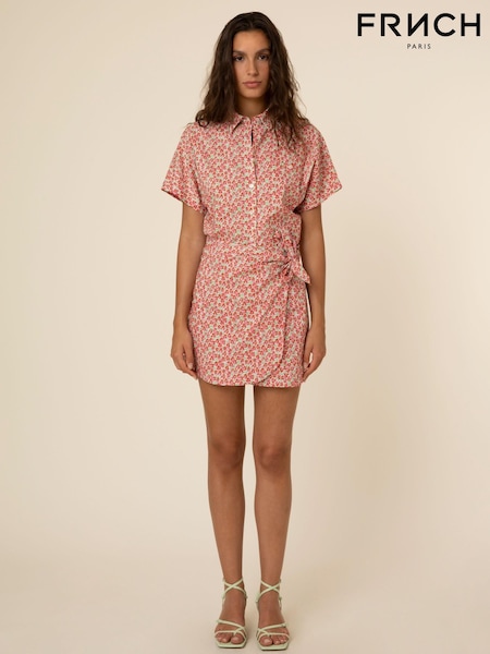 Frnch Red Print Short Sleeve Blouse (M78599) | €23