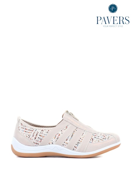 Pavers Natural Pavers Ladies Casual Zip Up Trainers (M79005) | ₪191