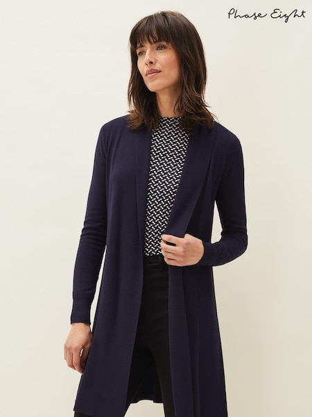 Phase Eight Blue Lili Longline Cardigan (M79787) | €53