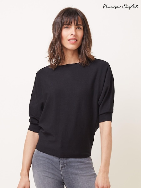 Phase Eight Black Cristine Batwing Knit Jumper (M79788) | €62