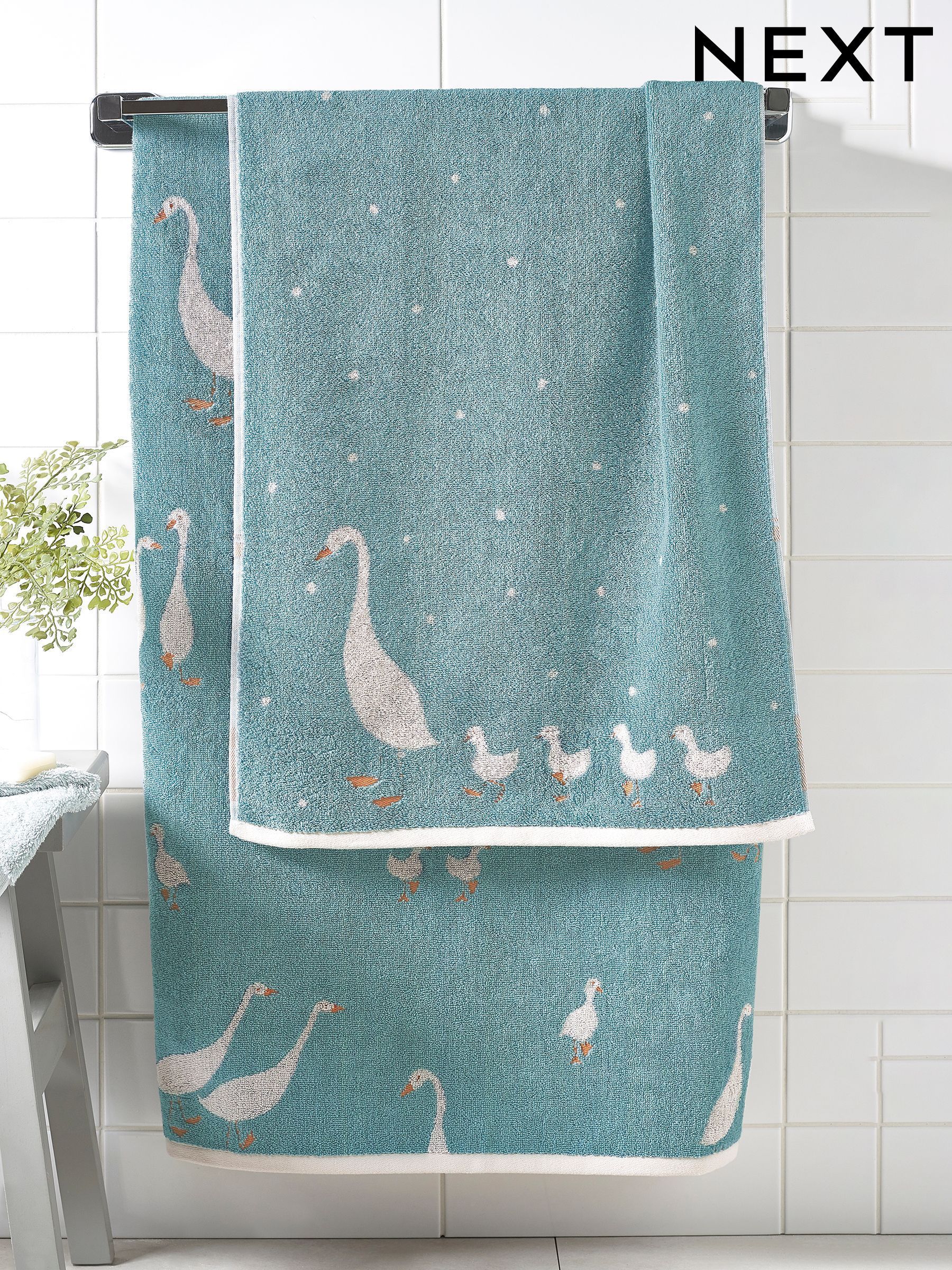 Towels Blue Print Bathroom Next Luxembourg