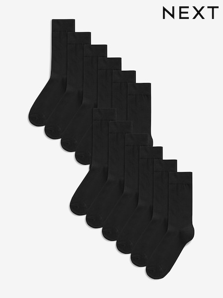 črna - 12 Paket - Mens Cotton Rich Black Socks (M81647) | € 21