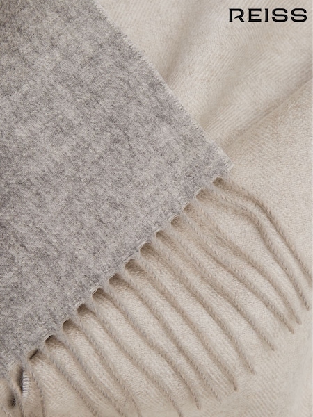 Reiss Oatmeal Galvin Wool Cashmere Blend Scarf (M81740) | €80