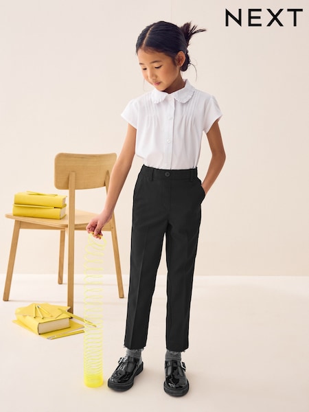 Black Pull-On Waist Plain Front School Trousers (3-17yrs) (M82157) | kr150 - kr267