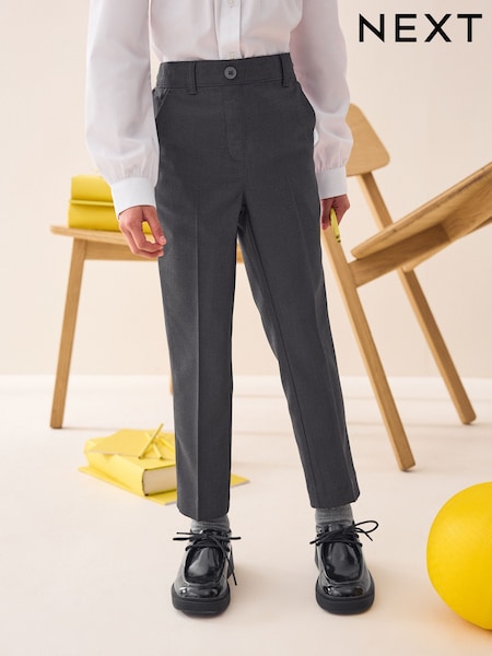 Grey Pull-On Waist Plain Front School Trousers (3-17yrs) (M82158) | AED46 - AED71