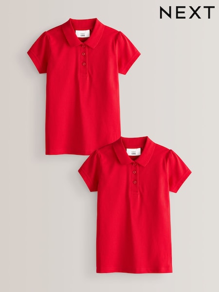 Rojo - 100% Cotton Short Sleeve Polo Shirts 2 Pack (3-16yrs) (M82230) | 10 € - 17 €