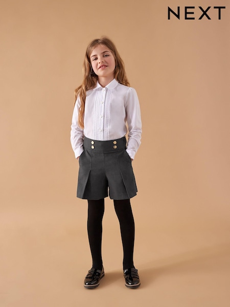 Grey High Waisted School Shorts (3-16yrs) (M82307) | AED56 - AED81