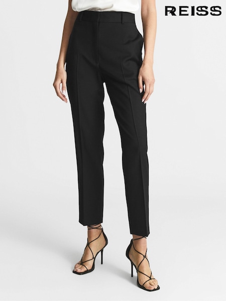 Reiss Black Haisley Petite Wool Blend Tapered Suit Trousers (M82765) | €210