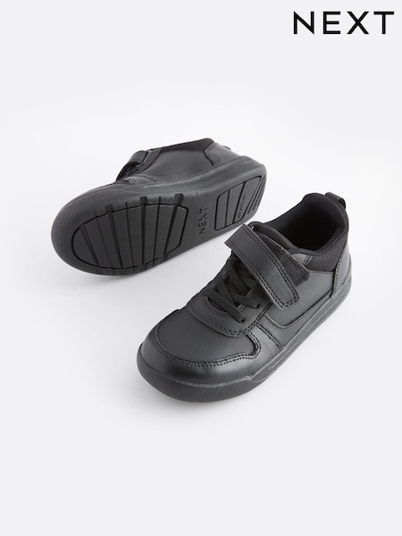 Black Standard Fit (F) Elastic Lace School Trainers (M83027) | €25 - €37