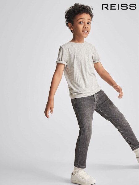 Reiss Grey Dark Bless 3-9 yrs Cotton Crew Neck T-Shirt (M83237) | €18