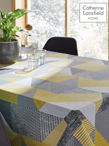 Catherine Lansfield Ochre Yellow Larsson Geo 100% Cotton Table Cloth (M83699) | 1,081 UAH - 1,322 UAH
