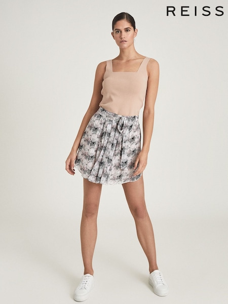 Reiss Pink Print Jonah Circle Printed Mini Skirt (M83885) | €180