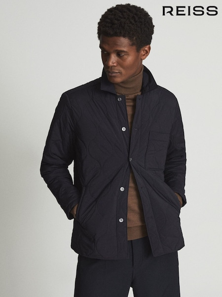 Reiss Navy Tarrant Quilted Overshirt (M84158) | €195