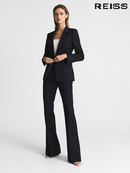 Темно-синий - Reiss Haisley Wool-Blend Single Breasted Suit Blazer (M84530) | €362