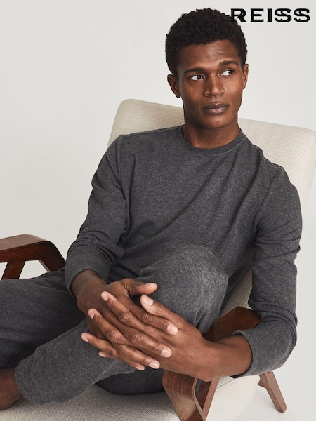 Reiss Dark Grey Adam Melange Crew Neck Jumper (M85011) | €99
