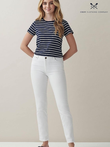 Crew Clothing Company White Cotton Fitted Jeans (M85429) | €20