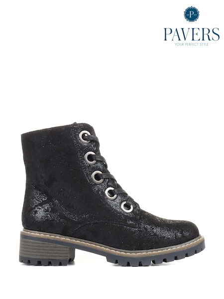 Pavers Black Pavers Ladies Lace Up Ankle Boots (M85474) | €60
