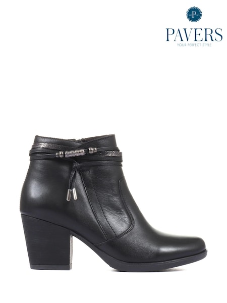 Pavers Ladies Leather Heeled Ankle Boots (M85480) | AED174