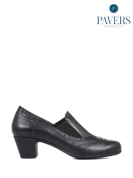 Pavers Black Ladies Leather Heeled Shoes (M85488) | € 66